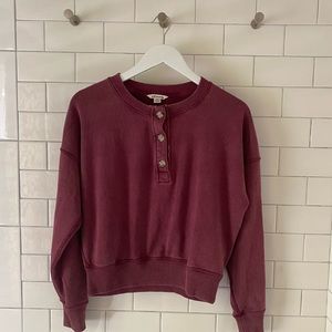 AE Maroon Crewneck with Buttons